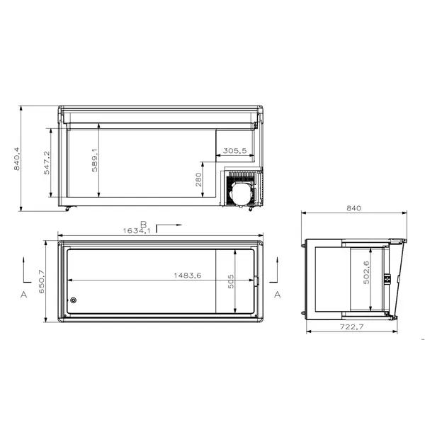 Koel-/Vrieskist | LOTTE | 516L | Wit | -18°C/-25°C & 0°C/+10°C | Statisch | Schuifdeksels | Wielen | 1634x653x840(h)mm