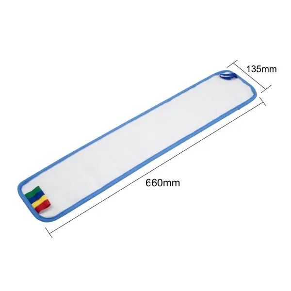 Dweilpad | Jantex Platte Dweilkop (600mm) | Microvezel | Kleurcodering | 660x135mm