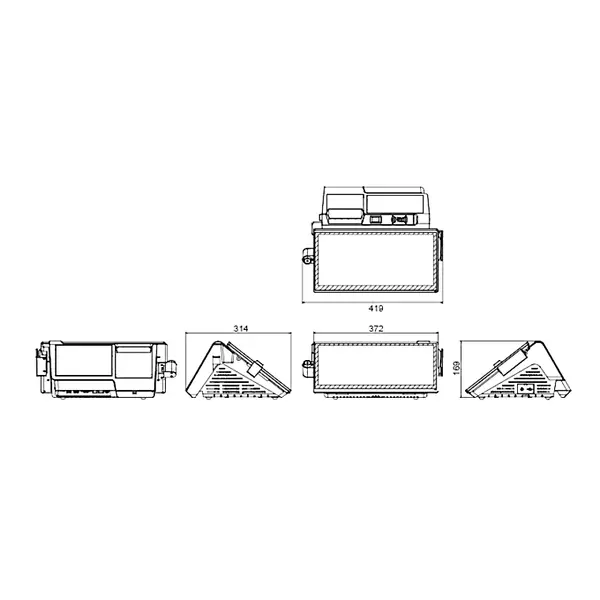 PoS-Systeem | PA-A903 | Touchscreen | 15.6"/2-Regeldisplays | Bonprinter | 372x314x169(h)mm