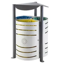 Luxus Afvalscheidingsstation | Staal | Grijs | 225L | Open | Afvalscheiding | 680x740x1040(h)mm