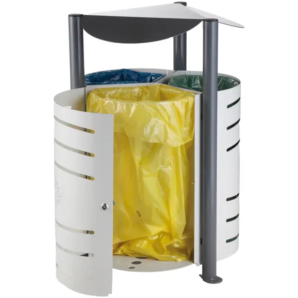 Afvalscheidingsstation | Staal | Grijs | 225L | Open | Afvalscheiding | 680x740x1040(h)mm