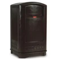 Rubbermaid Afvalbak | LANDMARK CONTAINER SERIE II | Kunststof | Zwart | 189.3L | Duwdeksel | 641x629x1070(h)mm 