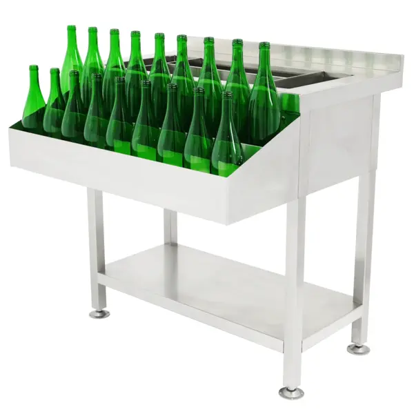 Bar-/Cocktailstation | RVS | IJs-/Ingrediëntenbak + Flessenrek | Bodemschap | Achteropstand | 900x820x900/950(h)mm