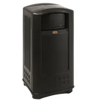 Rubbermaid Afvalbak | LANDMARK | Kunststof | Zwart | 132.5L | Duwdeksel | 516x545x1043(h)mm 