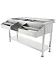 CombiSteel Bar-/Cocktailstation | RVS | IJs-/Ingrediëntenbakken + Spoelbak + Flessenrekken | Bodemschap | Achteropstand | 1600x820x900/950(h)mm 