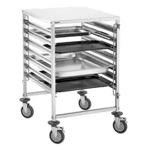 Bartscher Regaalwagen | RVS | 7 Etages (2/1 GN) + Bovenblad | Wielen (Geremd) | 655x795x1000(h)mm