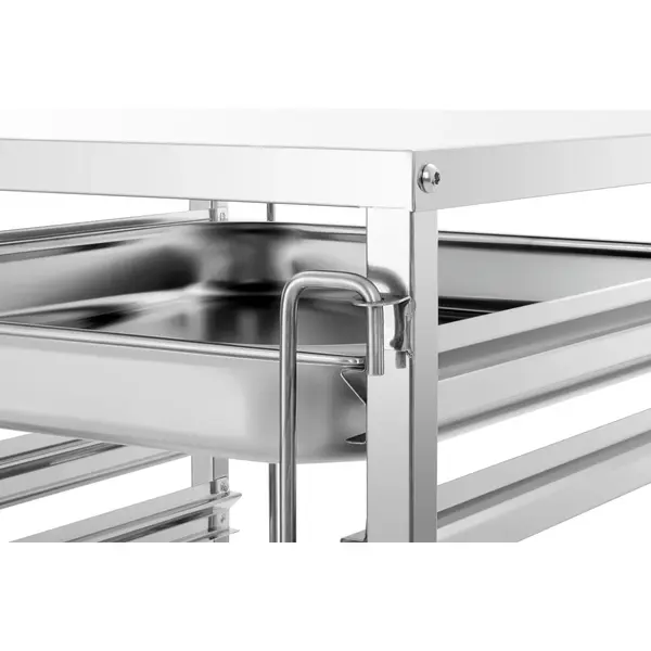 Regaalwagen | RVS | 7 Etages (2/1 GN) + Bovenblad | Wielen (Geremd) | 655x795x1000(h)mm