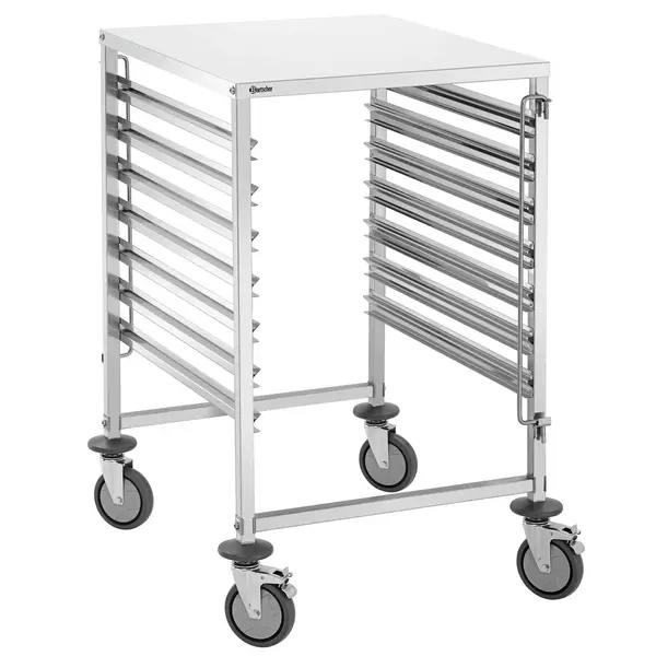 Regaalwagen | RVS | 7 Etages (2/1 GN) + Bovenblad | Wielen (Geremd) | 655x795x1000(h)mm