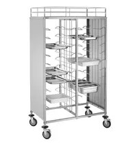 Bartscher Regaalwagen | RVS | 2x 10 Etages (1/1 GN) + Bovenblad | Wielen (Geremd) | 1065x695x1810(h)mm