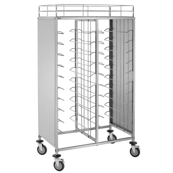 Regaalwagen | RVS | 2x 10 Etages (1/1 GN) + Bovenblad | Wielen (Geremd) | 1065x695x1810(h)mm