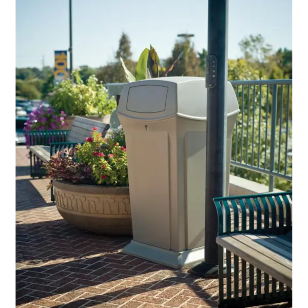 Afvalbak | RANGER | Kunststof | Beige | 170.3L | Duwdeksel | 630x630x1054(h)mm