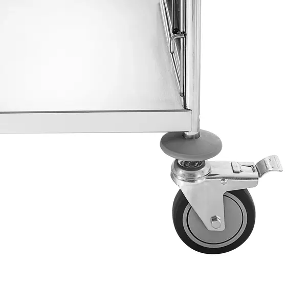 Dienbladenwagen | RVS | 2x 8 Etages (443x343) + Bovenblad | Wielen (Geremd) | 965x625x1695(h)mm