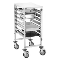 Bartscher Regaalwagen | RVS | 7 Etages (1/1 GN) + Bovenblad | Wielen (Geremd) | 450x670x1000(h)mm