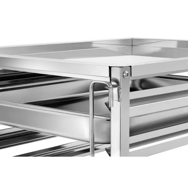 Regaalwagen | RVS | 18 Etages (2/1 GN) + Bovenblad | Wielen (Geremd) | 655x835x1750(h)mm