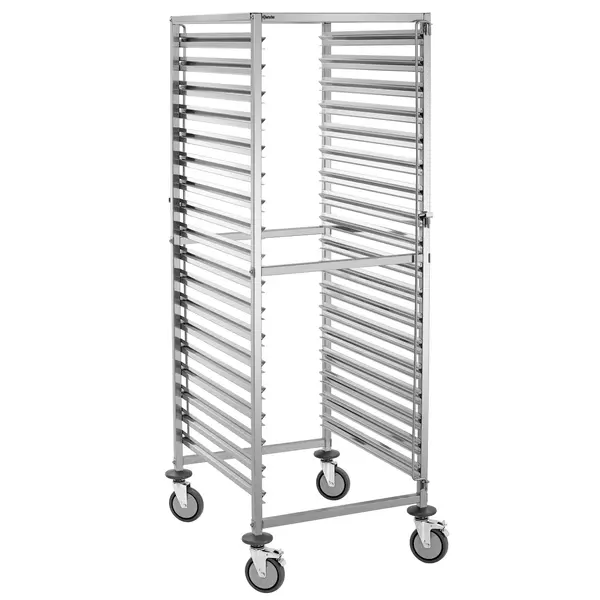 Regaalwagen | RVS | 18 Etages (2/1 GN) + Bovenblad | Wielen (Geremd) | 655x835x1750(h)mm