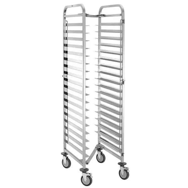Regaalwagen | RVS | 18 Etages (EN600x400) | Wielen (Geremd) | Inschuifbaar | 535x745x1885(h)mm