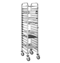 Bartscher Regaalwagen | RVS | 18 Etages (1/1 GN) | Wielen (Geremd) | Inschuifbaar | 445x670x1890(h)mm