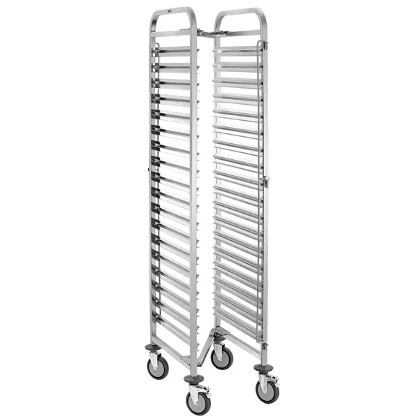 Regaalwagen | RVS | 18 Etages (1/1 GN) | Wielen (Geremd) | Inschuifbaar | 445x670x1890(h)mm