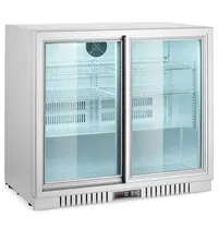 Arktic by HENDI Barkoelkast | 188L | Zilvergrijs | +2°C/+10°C | Statisch + Ventilator | Schuifdeuren | 900x520x840(h)mm