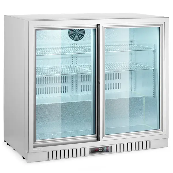 Barkoelkast | 188L | Zilvergrijs | +2°C/+10°C | Statisch + Ventilator | Schuifdeuren | 900x520x840(h)mm