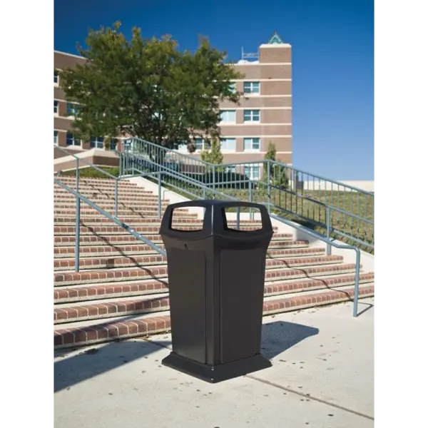 Afvalbak | RANGER | Kunststof | Zwart | 170.3L | Open | 630x630x1054(h)mm