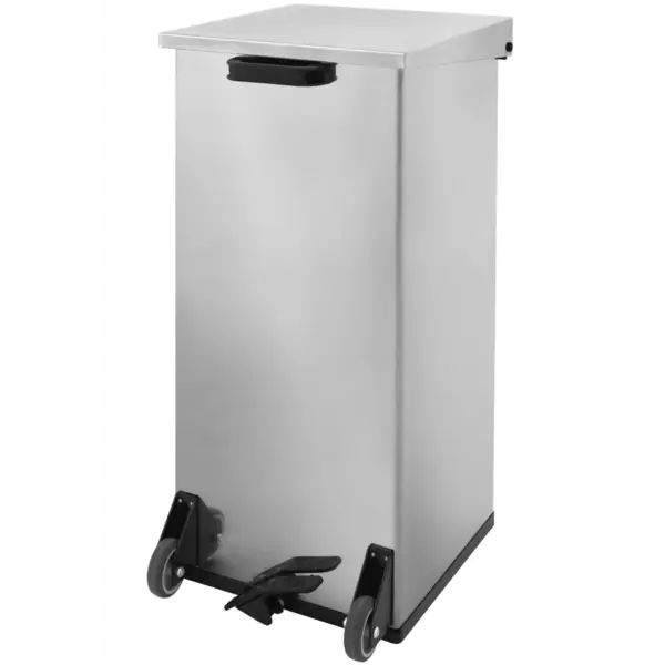 Pedaalemmer | CARRO | RVS | 110L | Klapdeksel | HACCP | Wielen | 390x390x800(h)mm