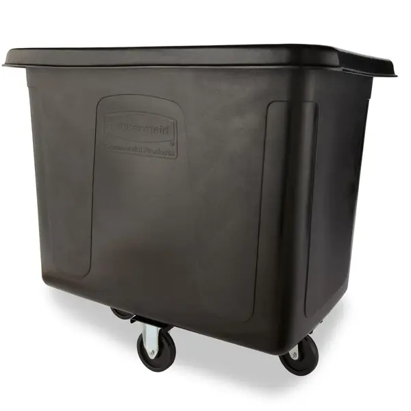 Afvalbak | Kunststof | Zwart | 500L | Open | Wielen | 787x1111x940(h)mm