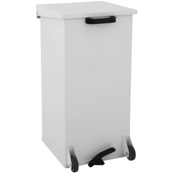 Pedaalemmer | CARRO | Aluminium | Wit | 110L | Klapdeksel | HACCP | Wielen | 390x390x800(h)mm