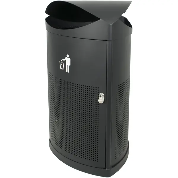 Afvalbak | Staal | Zwart | 60L | Open | 495x500x960(h)mm