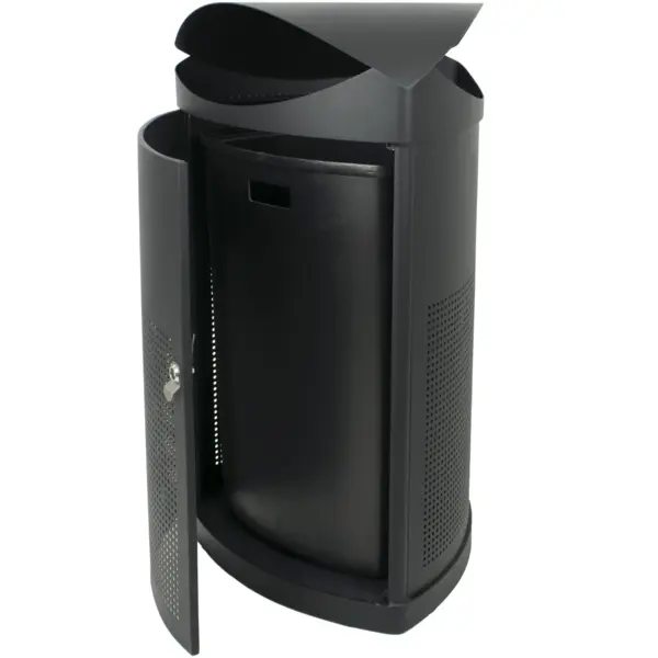 Afvalbak | Staal | Zwart | 60L | Open | 495x500x960(h)mm