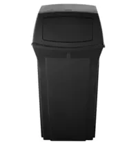 Rubbermaid Afvalbak | RANGER | Kunststof | Zwart | 132.5L | Duwdeksel | 546x546x1041(h)mm