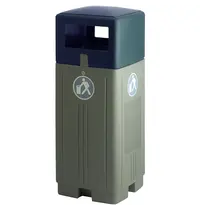 Luxus Afvalbak | Kunststof | Grijs/Blauw | 110L | Inworpvak