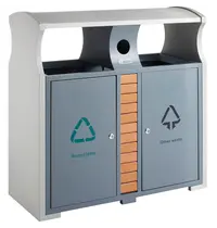 V-Part Afvalscheidingsstation | Staal | Grijs | 78L | Open | Afvalscheiding | 1000x400x1000(h)mm