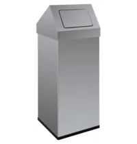 DutchDesign Afvalbak | CARRO | RVS | 110L | Duwdeksel | 390x390x1000(h)mm 