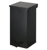 DutchDesign Pedaalemmer | CARRO | Aluminium | Zwart | 110L | Klapdeksel | HACCP | 390x390x800(h)mm 