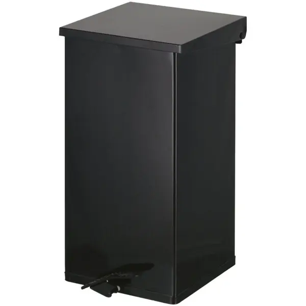 Pedaalemmer | CARRO | Aluminium | Zwart | 110L | Klapdeksel | HACCP | 390x390x800(h)mm