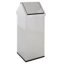 DutchDesign Afvalbak | CARRO | RVS | 110L | Tuimeldeksel | 360x360x1000(h)mm