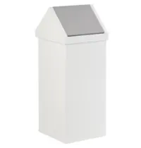 DutchDesign Afvalbak | CARRO | Aluminium | Wit | 110L | Tuimeldeksel | 360x360x1000(h)mm 