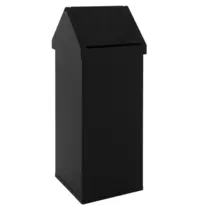 DutchDesign Afvalbak | CARRO | Aluminium | Zwart | 110L | Tuimeldeksel | 360x360x1000(h)mm