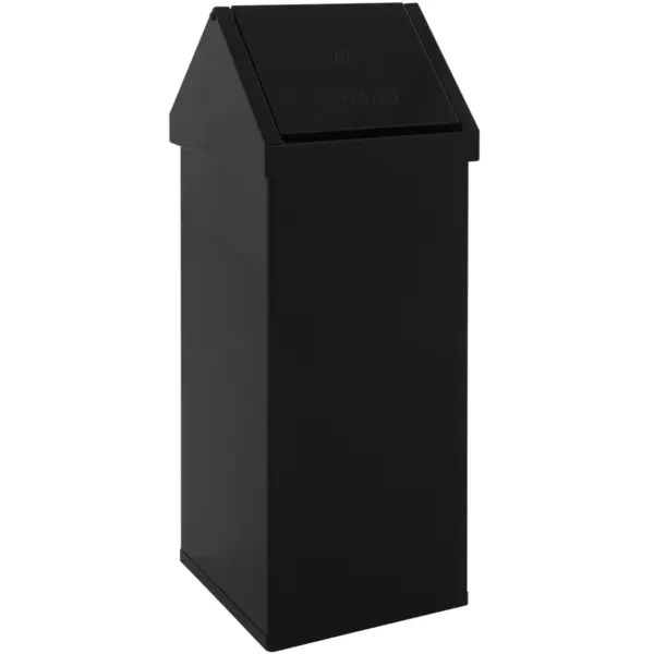 Afvalbak | CARRO | Aluminium | Zwart | 110L | Tuimeldeksel | 360x360x1000(h)mm