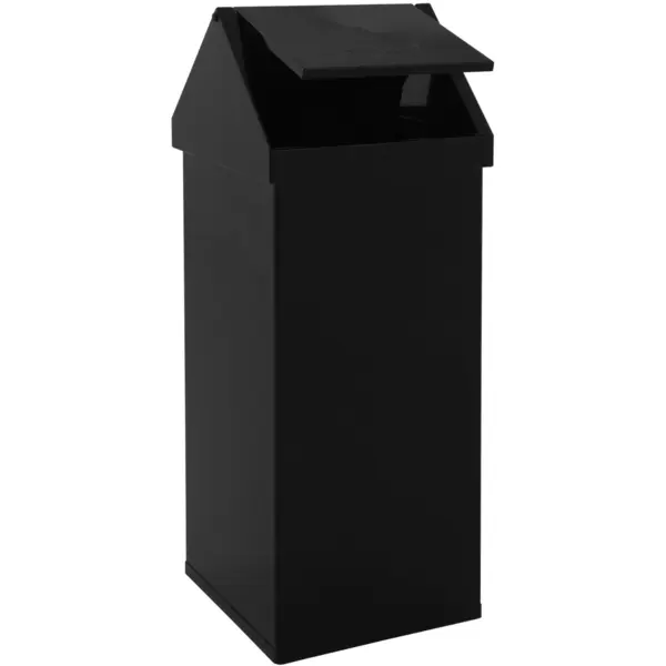 Afvalbak | CARRO | Aluminium | Zwart | 110L | Tuimeldeksel | 360x360x1000(h)mm