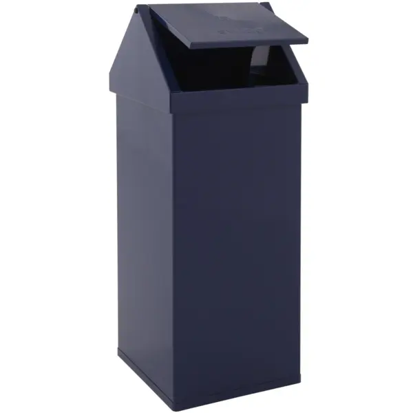 Afvalbak | CARRO | Aluminium | Blauw | 110L | Tuimeldeksel | 360x360x1000(h)mm