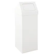 DutchDesign Afvalbak | CARRO | Aluminium | Wit | 110L | Duwdeksel | 390x390x1000(h)mm 