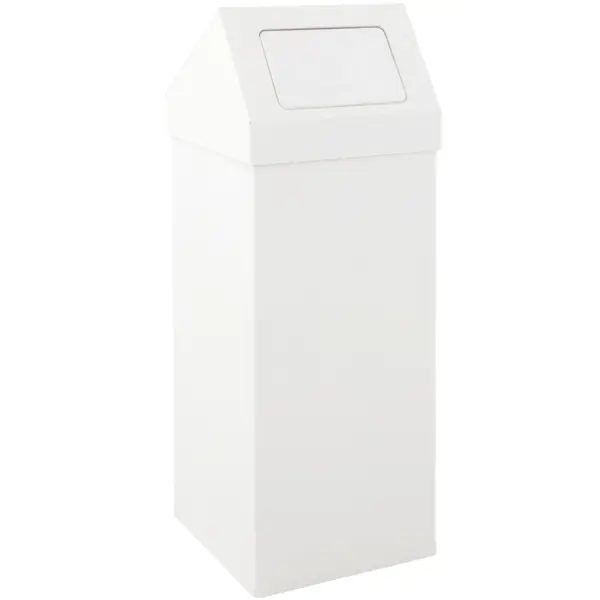 Afvalbak | CARRO | Aluminium | Wit | 110L | Duwdeksel | 390x390x1000(h)mm