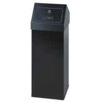 DutchDesign Afvalbak | CARRO | Aluminium | Zwart | 110L | Duwdeksel | 390x390x1000(h)mm