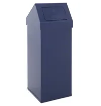 DutchDesign Afvalbak | CARRO | Aluminium | Blauw | 110L | Duwdeksel | 390x390x1000(h)mm 