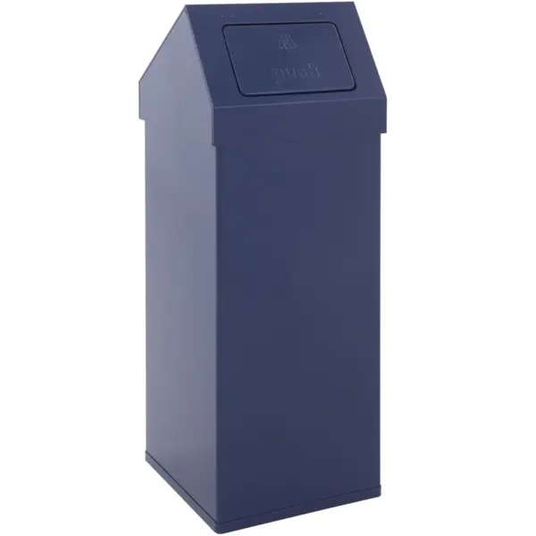 Afvalbak | CARRO | Aluminium | Blauw | 110L | Duwdeksel | 390x390x1000(h)mm