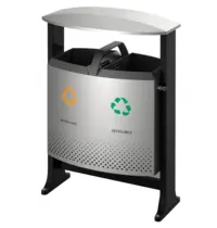 V-Part Afvalscheidingsstation | Staal | Zwart/Grijs | 78L | Open | Afvalscheiding | 720x405x1000(h)mm