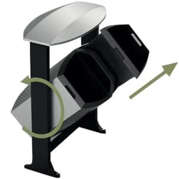 Afvalscheidingsstation | Staal | Zwart/Grijs | 78L | Open | Afvalscheiding | 720x405x1000(h)mm