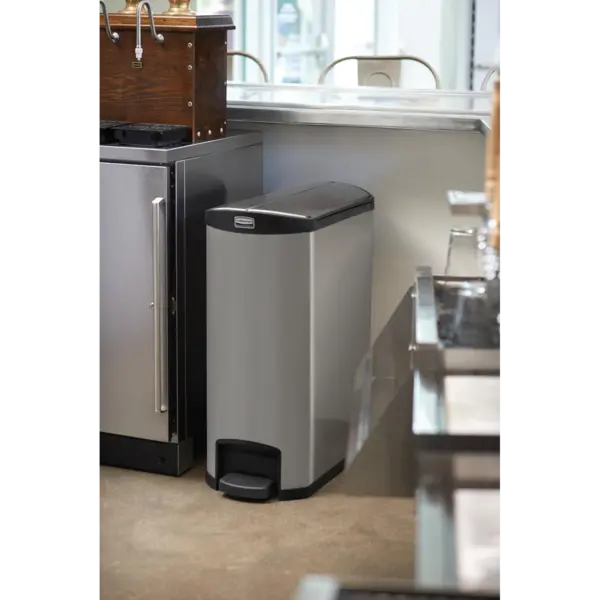 Pedaalemmer | SLIM JIM | RVS/Kunststof | 50L | Klapdeksel | Anti Fingerprint | 295x576x733(h)mm